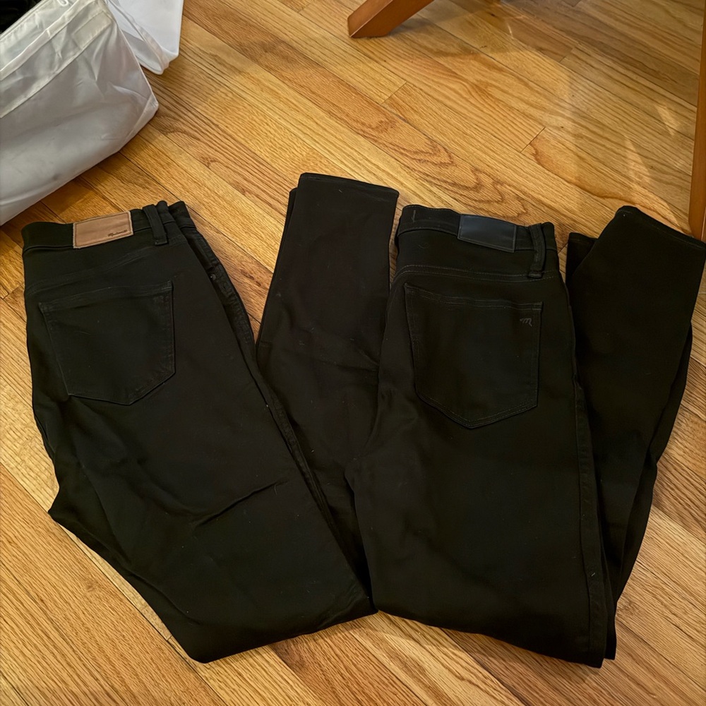 Two pairs of Madewell 10” rise black skinny jeans size 27